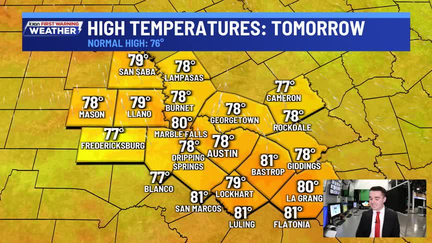 Warming temperatures, minimal rain chances, our next cold front | KXAN ...