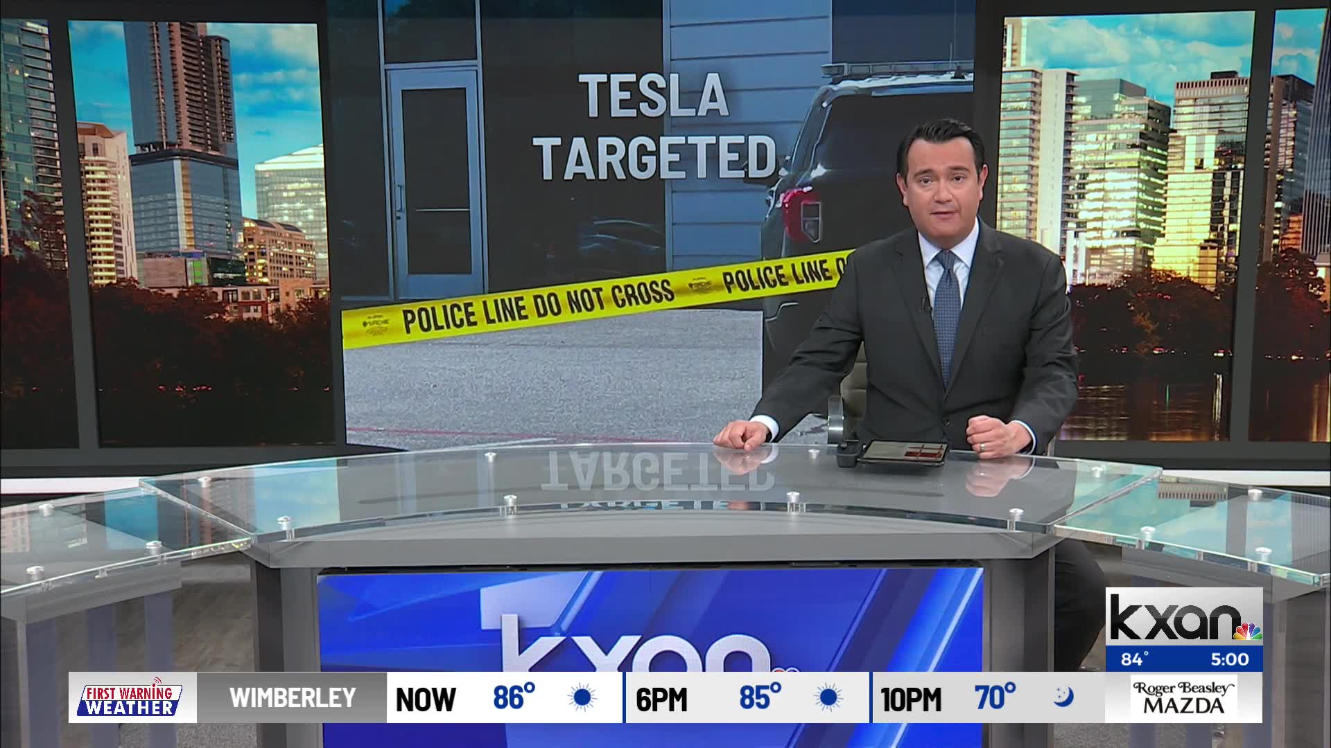 ‘Incendiary’ devices found at Austin Tesla showroom | KXAN News at 5 p ...