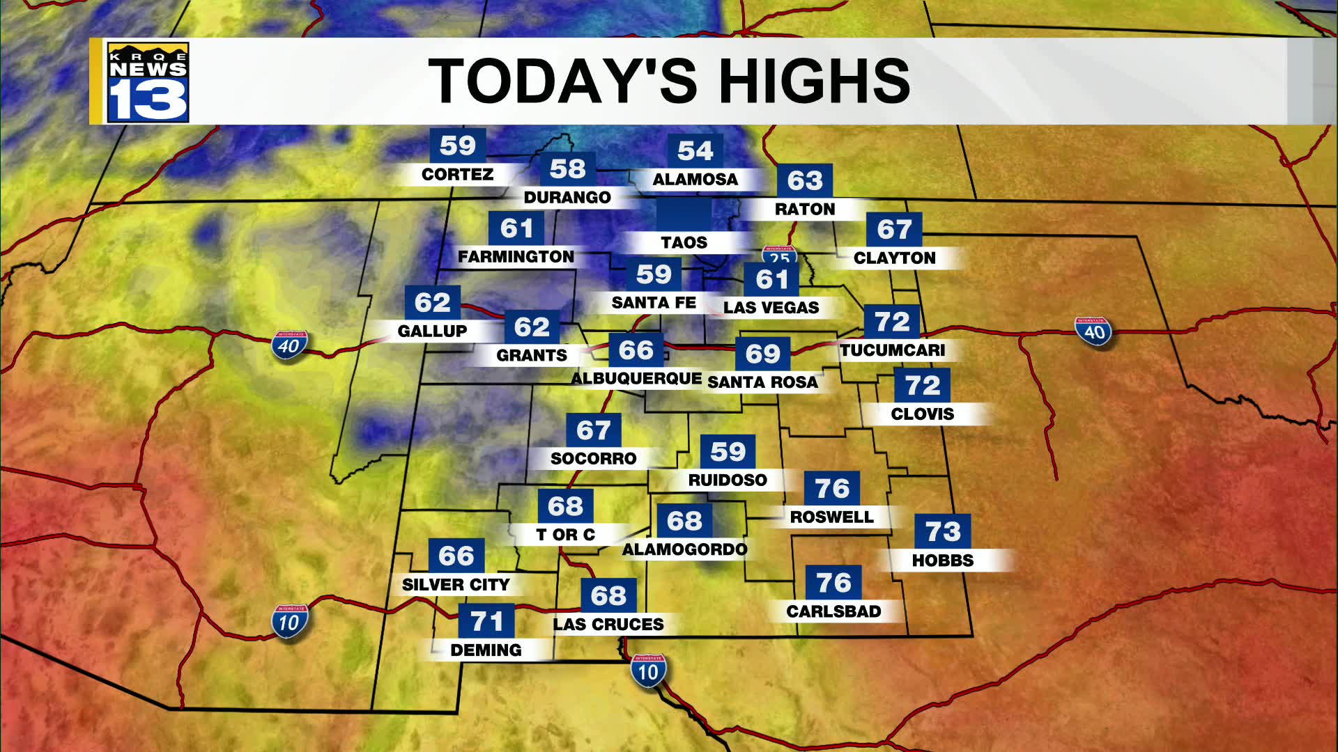 Calm and warm conditions stick around into the workweek – KRQE NEWS 13 ...