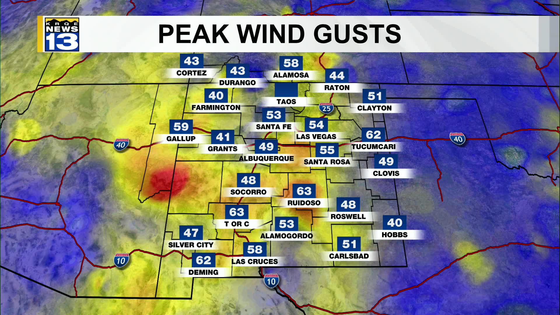 Breezy winds continue to move through New Mexico to start the week ...