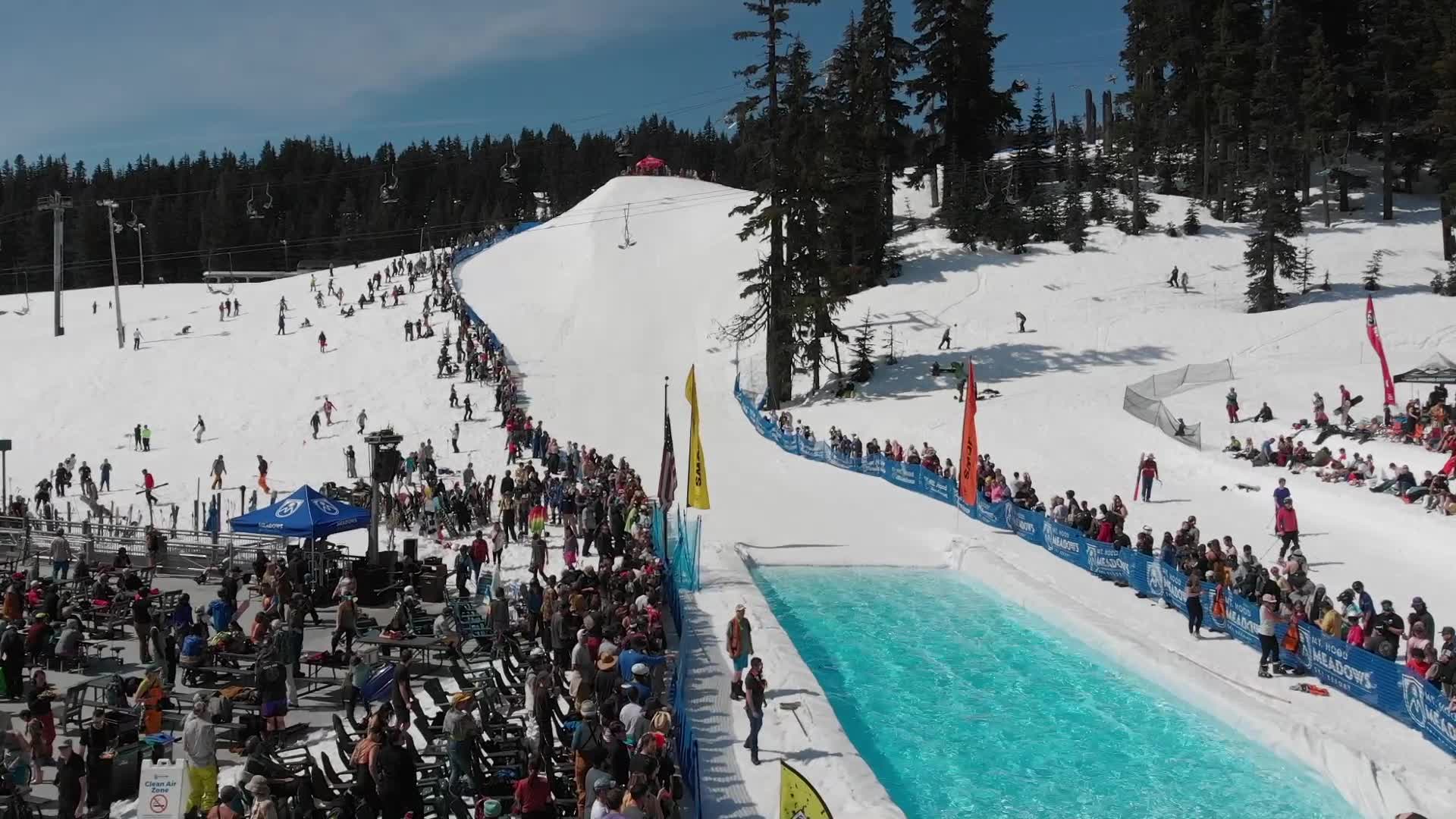 Mt. Hood Meadows wraps season with celebratory “pond skim”