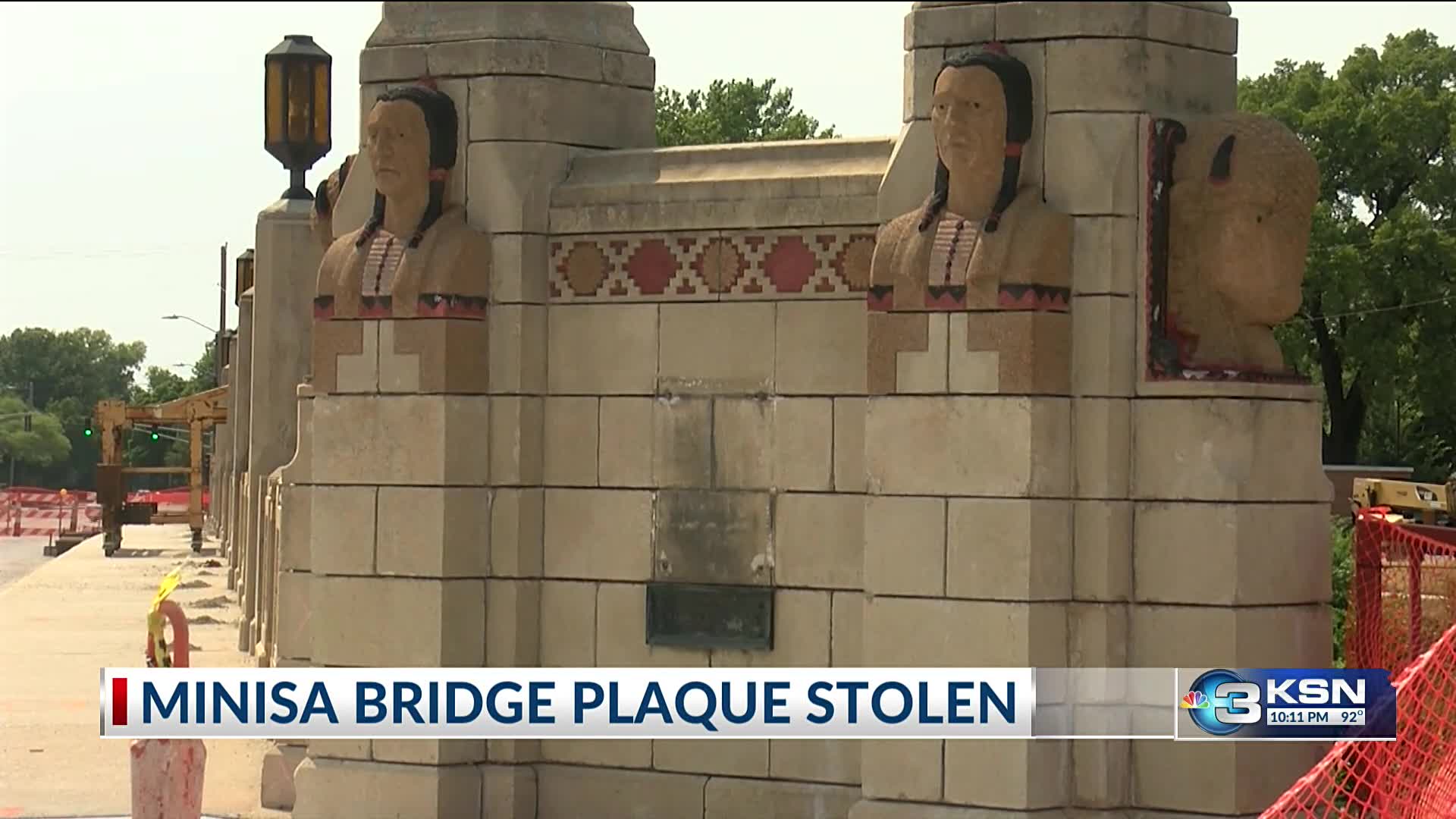 Plaque reported stolen from Wichita’s historic Minisa Bridge – KSN-TV