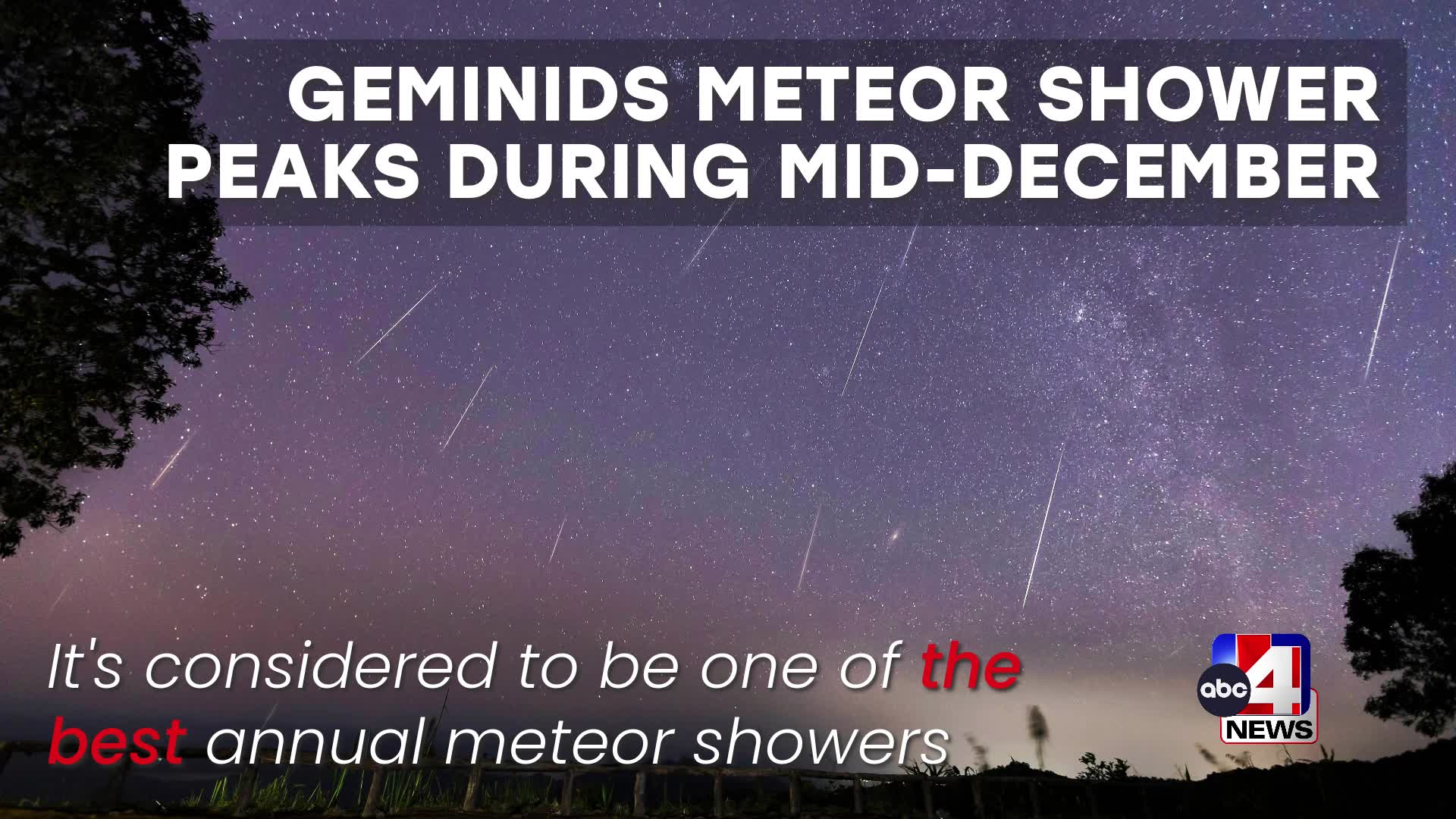 Annual bright meteor shower will peak over Utah in December ABC4 Utah