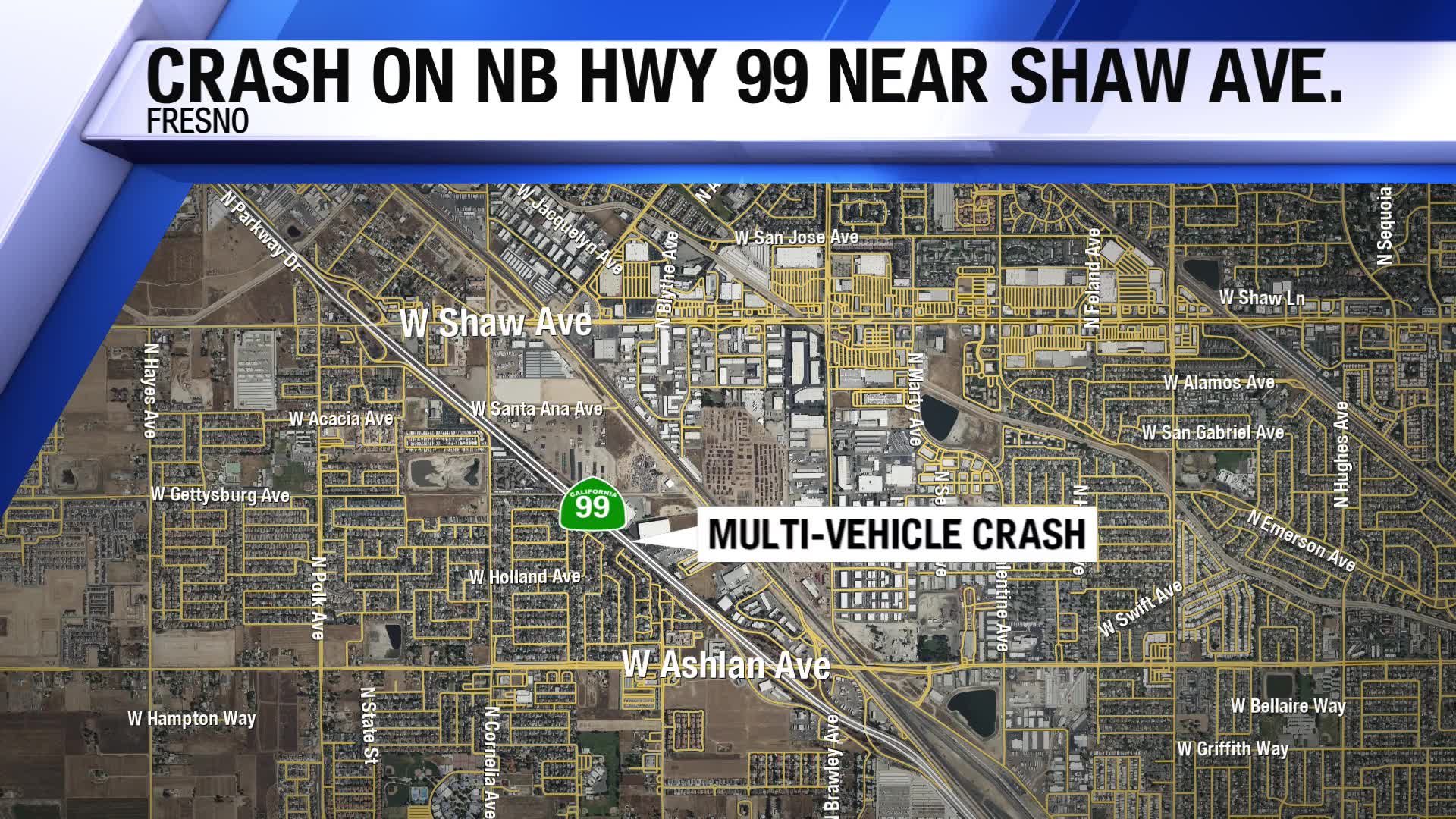 4 vehicle crash reported on Hwy 99 in Fresno, CHP says – CBS47 and ...