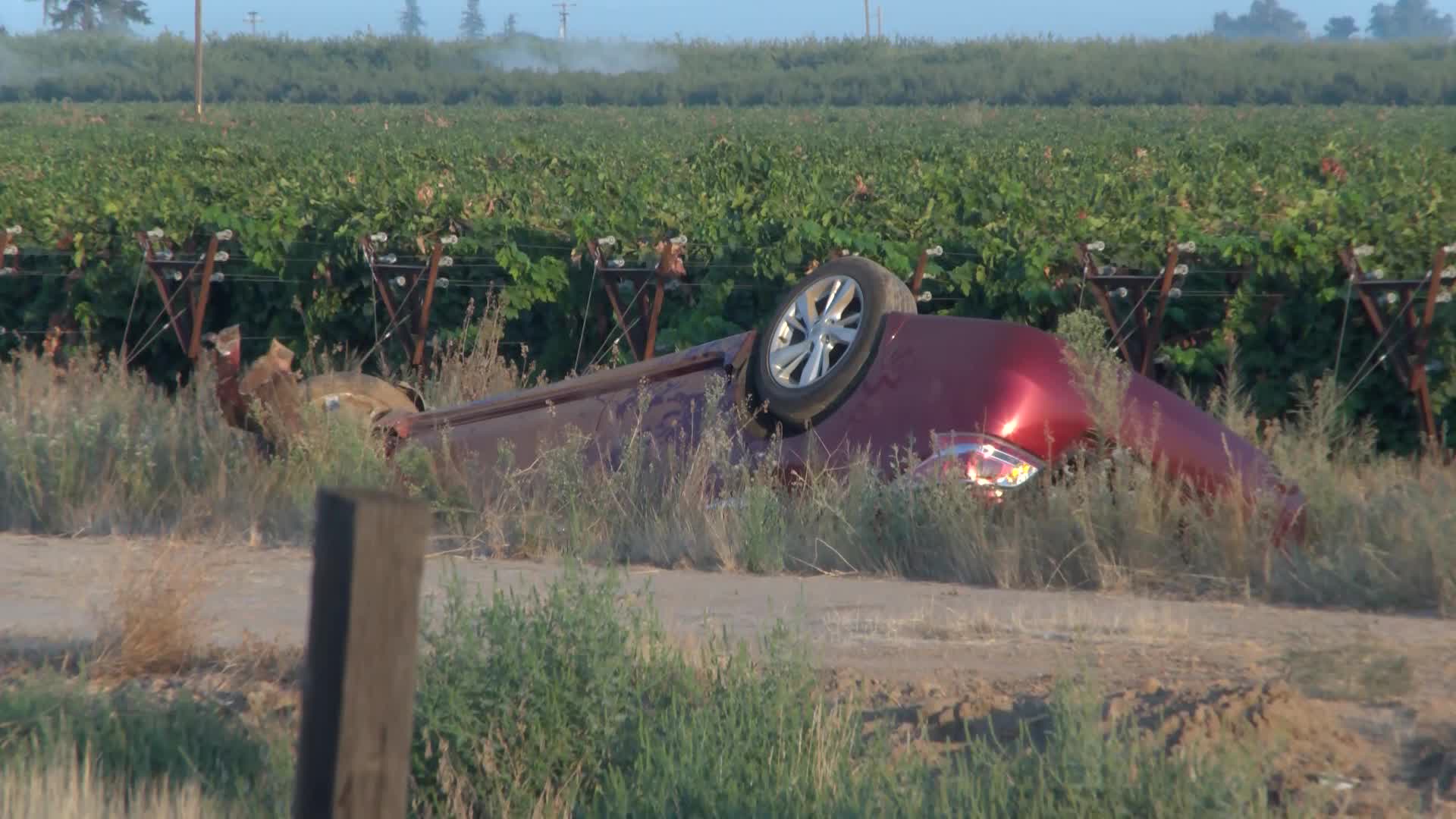 Suspected DUI driver takes out power pole, flips in Madera County, CHP ...