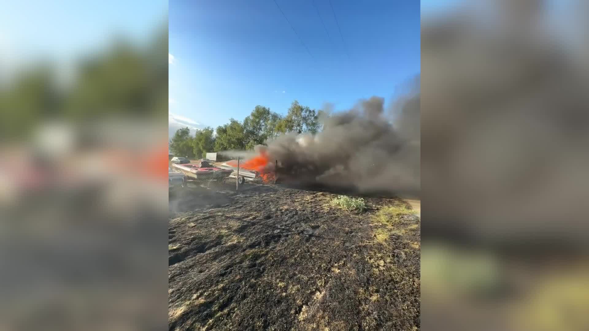 Boats catch fire after blaze spreads in Fresno County – CBS47 and ...