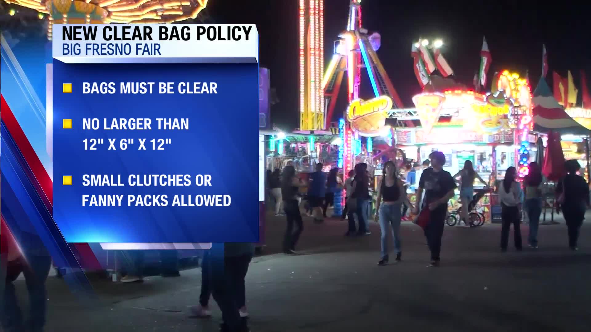 New bag policy to be enforced at Big Fresno Fair – CBS47 and KSEE24