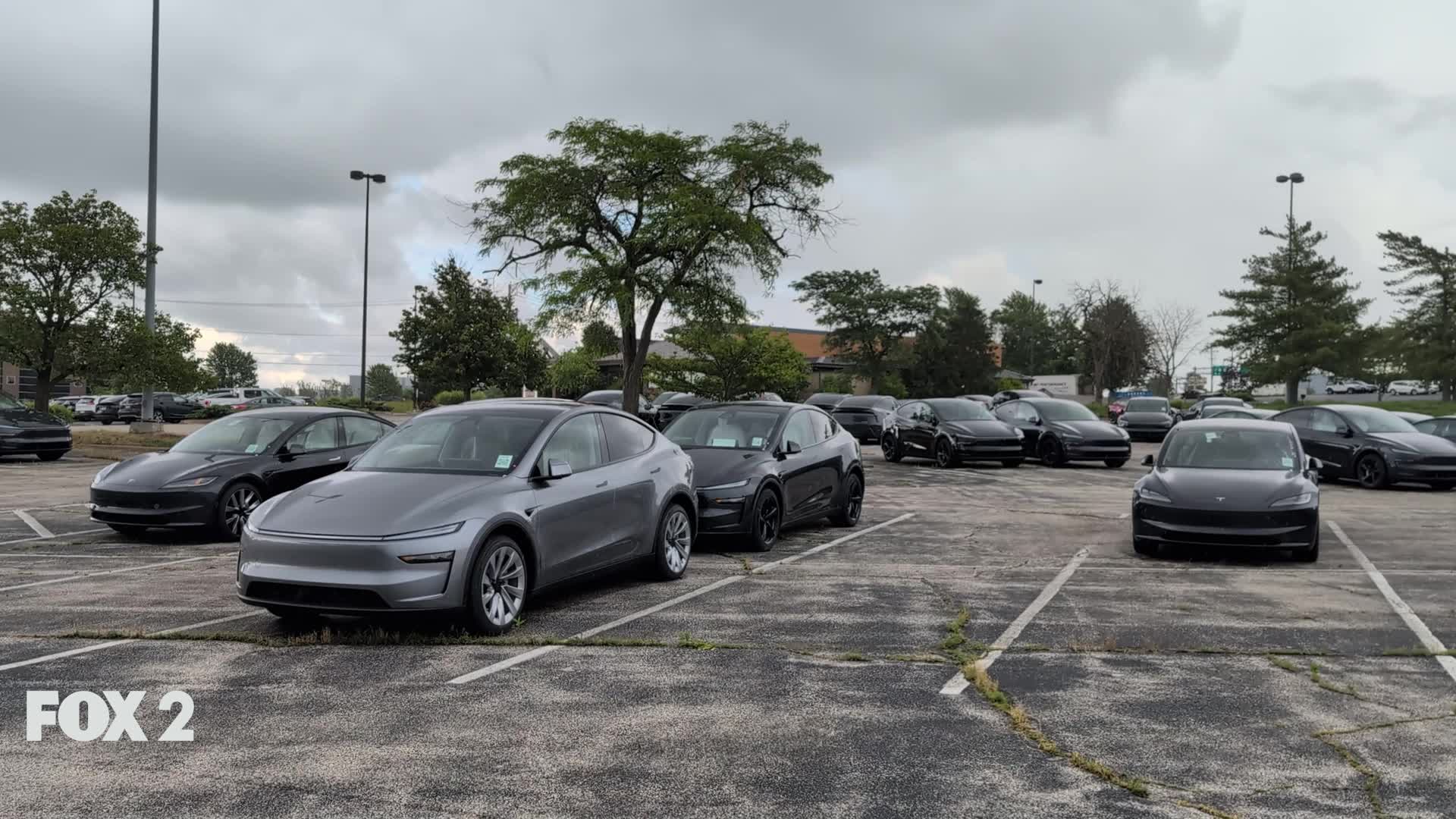 Hundreds of Teslas now parked outside a closed Dillard’s in ...
