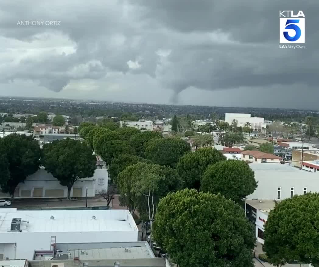 Possible tornado touches down east of downtown Los Angeles (viewer ...