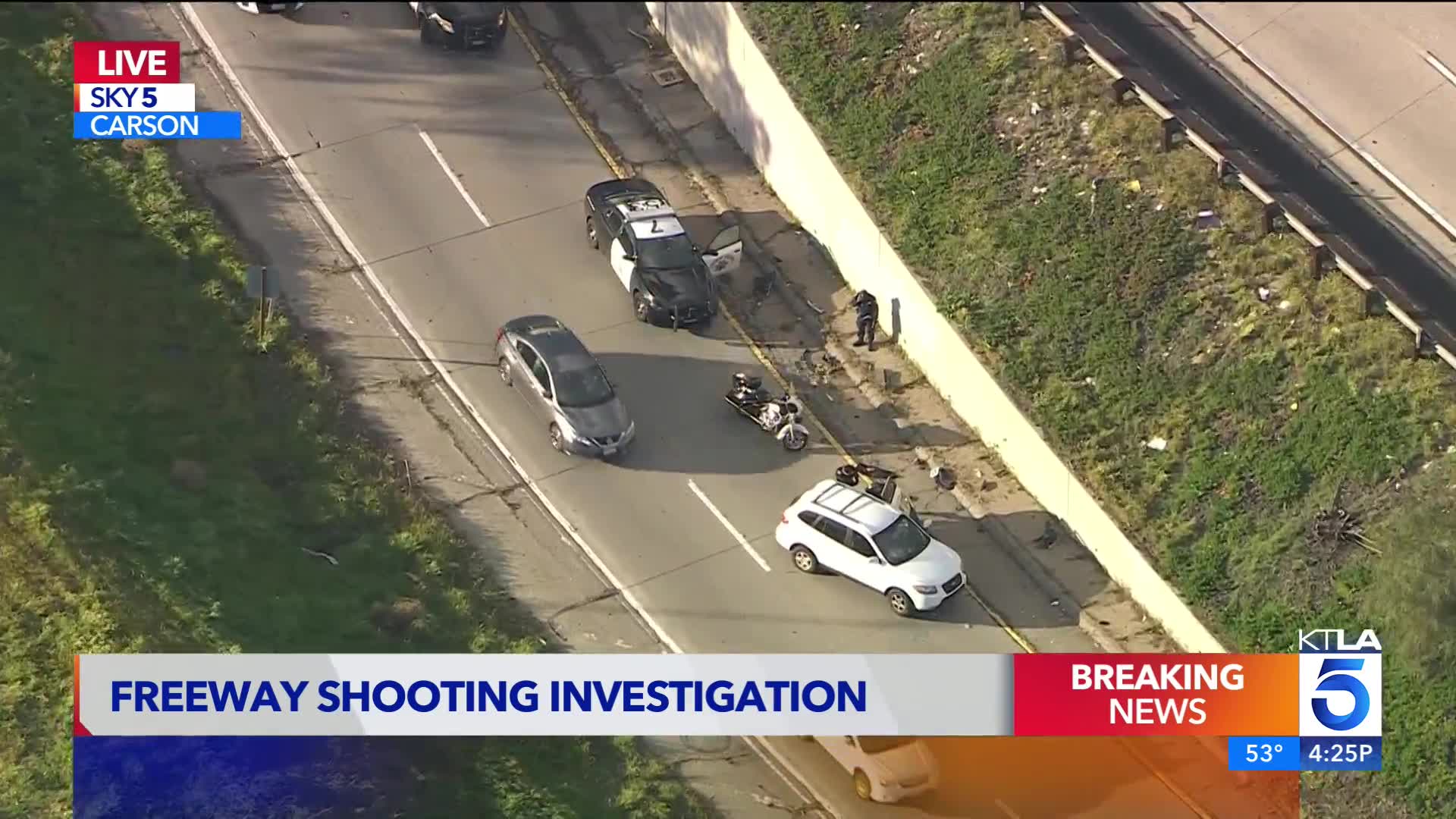 1 person taken to hospital after shooting on 110 Freeway in Carson – KTLA